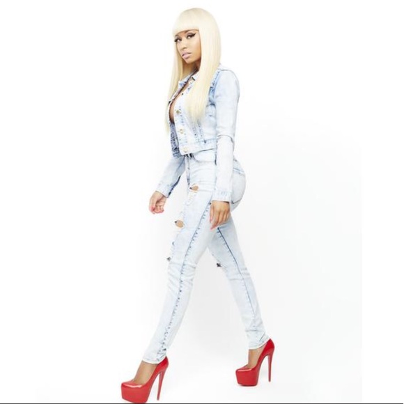 NICKI MINAJ Denim - Nicki Minaj high waisted acid washed skinny jeans